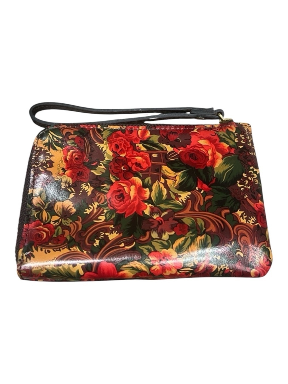 PATRICIA NASH CASSINI MULTI-COLOR FLORAL LEATHER WRISTLET New